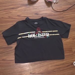 Cropped graphic Hollister shirt- new without tags